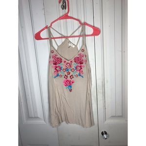 Boutique embroidered tank
